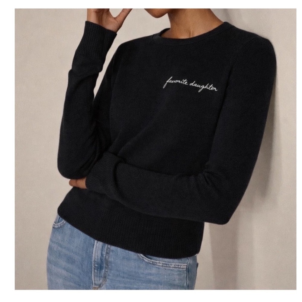 Favorite Daughter Cashmere Sweater In Neat Navy Blue Size XL
